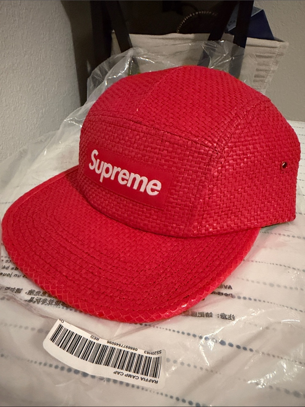 Supreme Hat Raffia Red - Picture 3 of 4